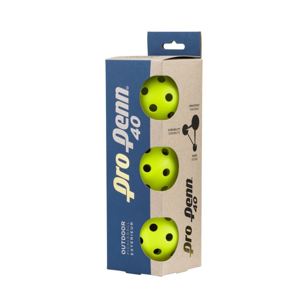 Penn Pro 40 Outdoor Pickleball, 3 Pack