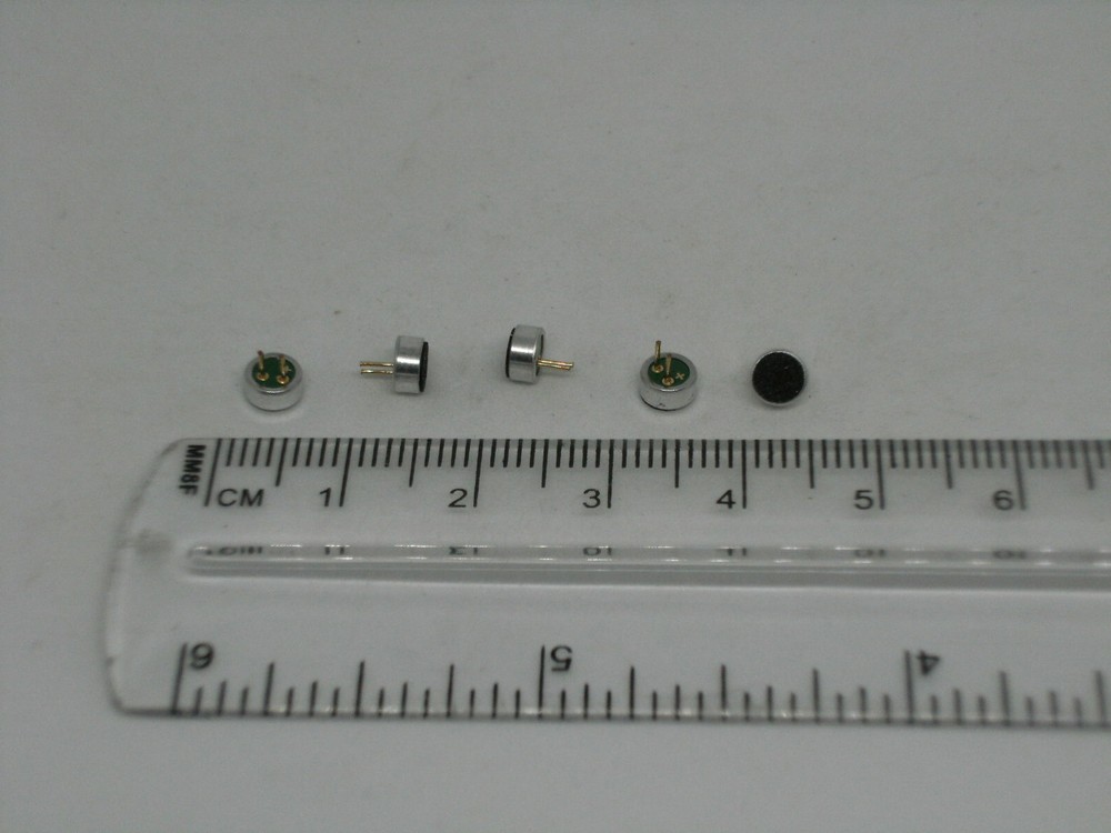 5x Pack Electric Capacitive Condenser Capacitor Mini Small Microphone Mic 2 Pins
