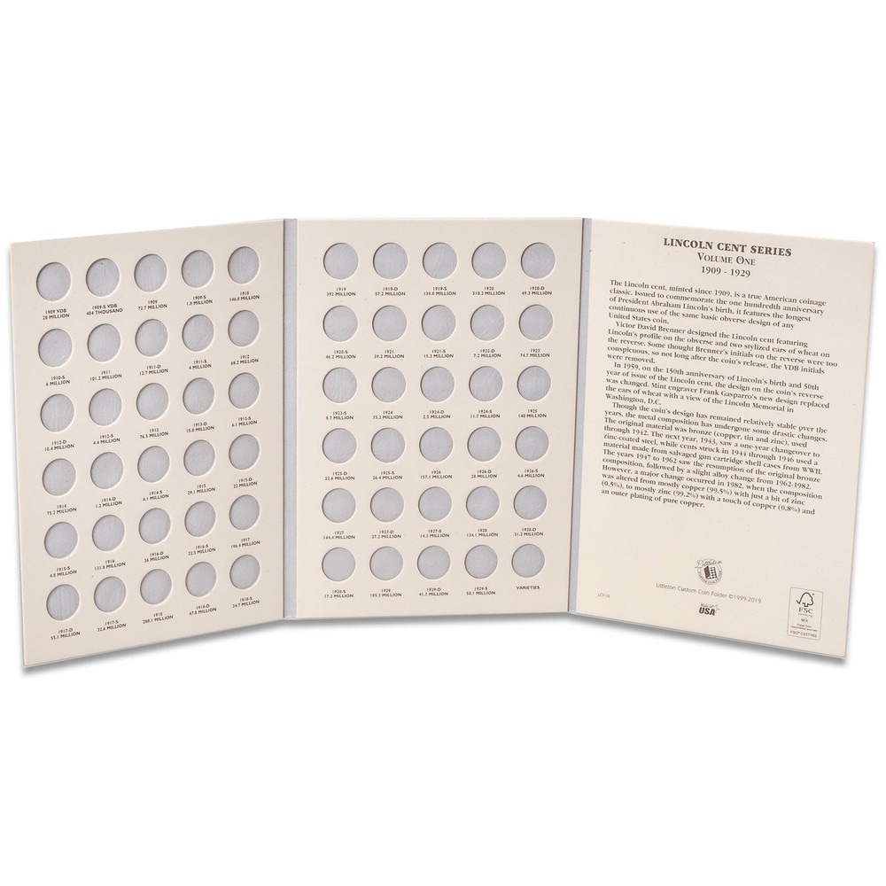 1909-1929 Lincoln Cent Folder, Volume 1