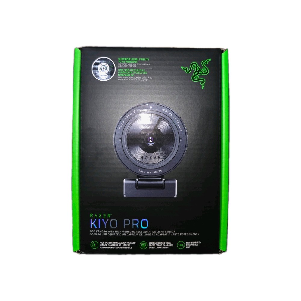 Razer Kiyo Pro 1920 x 1080 Webcam W High-Performance Adaptive Light Sensor Black