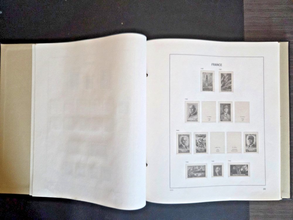 26052-France Davo Stamp Album Binder with Pages 1940-1950, NO Stamps