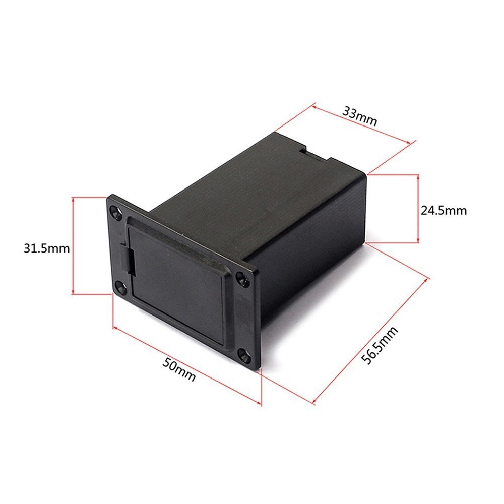 Plastic 9V Battery Holder Box Replacement 2.2*1.97*1.22in Black Compartment