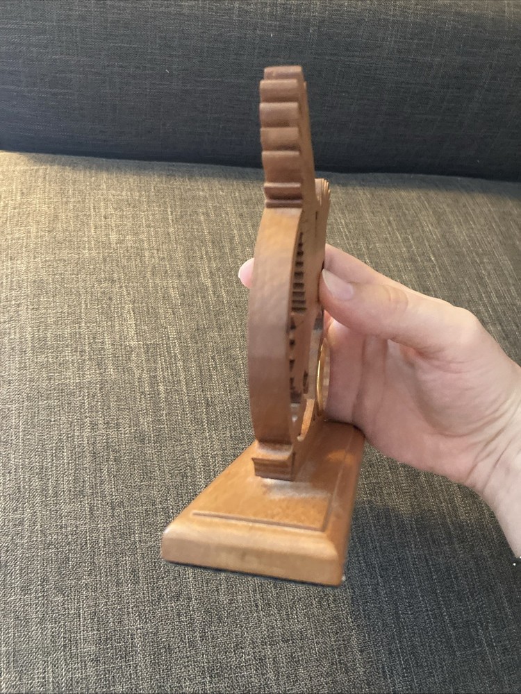 Eagle Wood Scroll Carving Hanging Clock Hand Crafted