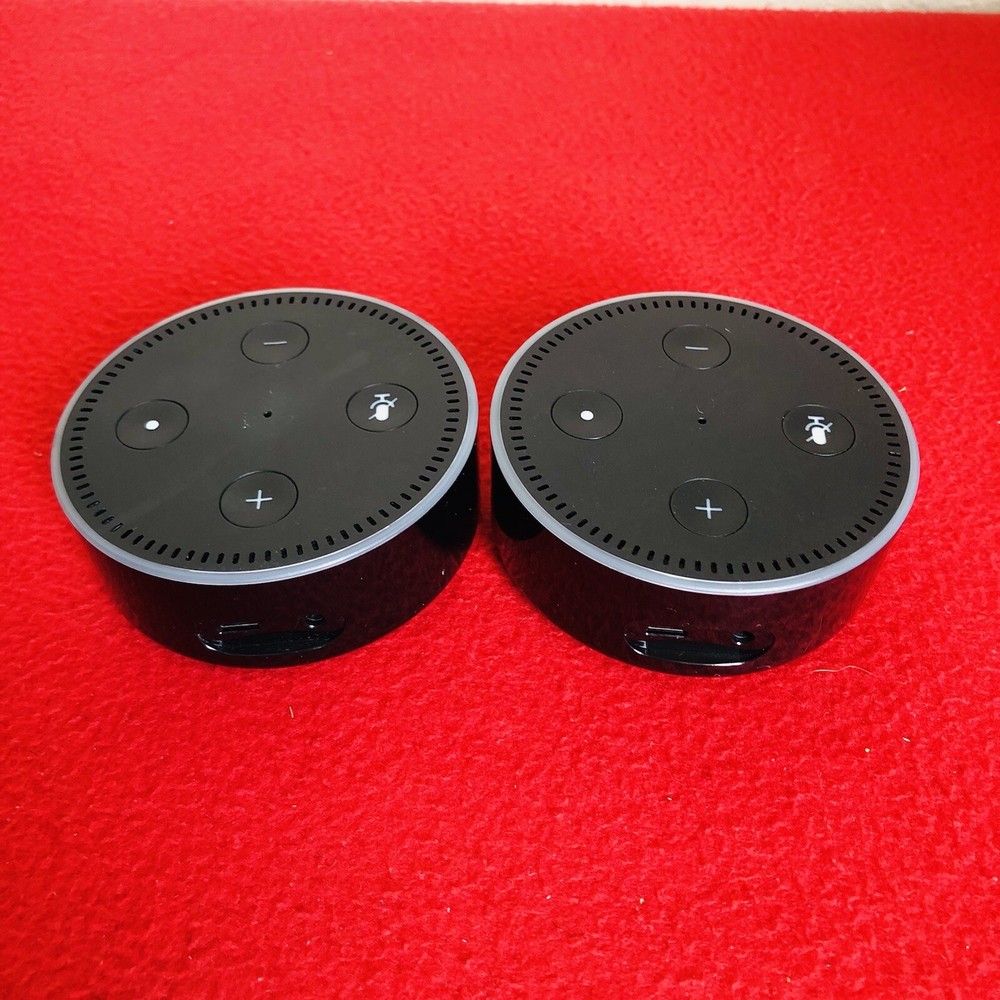 Lots Of 2 Amazon Echo Dot 2nd Generation RS03QR Smart Assistant Speaker Read…