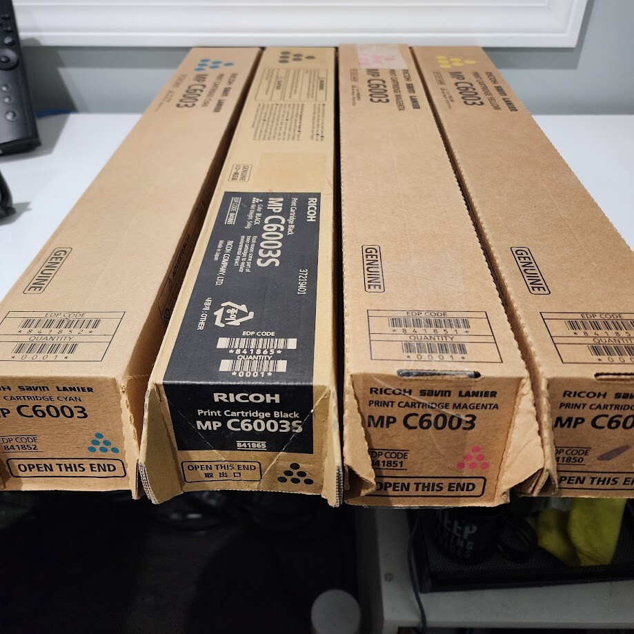 Ricoh MP C6003 Toner Cartridge Set Yellow Magenta Cyan Black