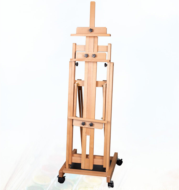 Movable Studio Easel Artist Painting Stand Beech Wood H-Frame Heavy Duty 87 In