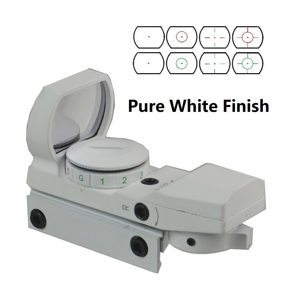 New Reflex Red and Green Adjustable Dot Sight Anodized White Coated Finish