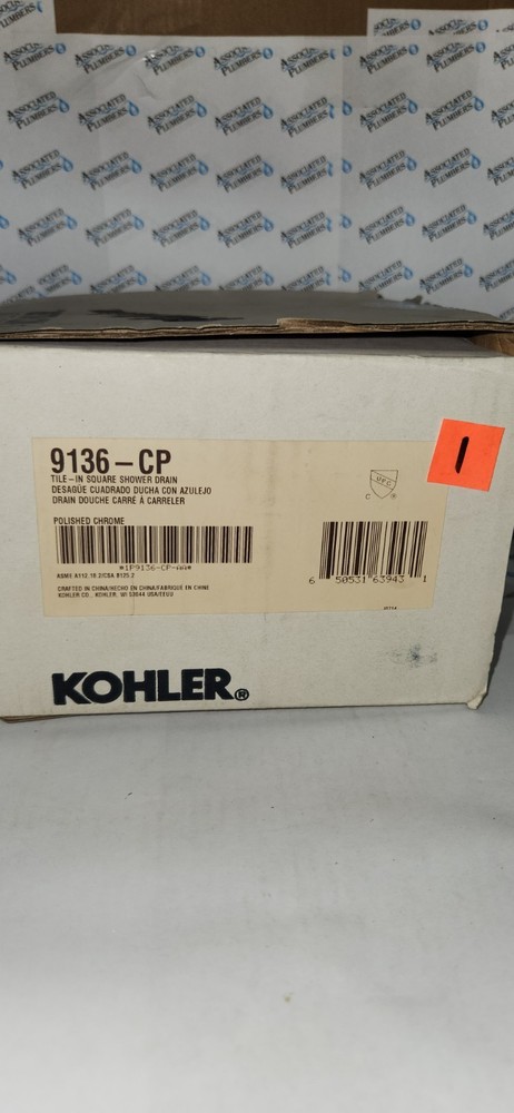 Kohler 9136-CP tile in shower drain