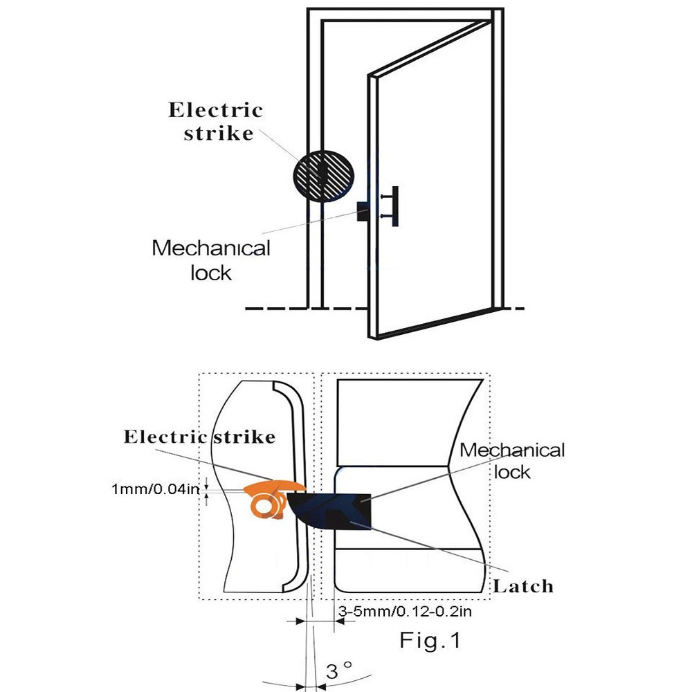 Mechanical Lock 2204lb Holding Force Compatiable with Electric Strike Gate Latch