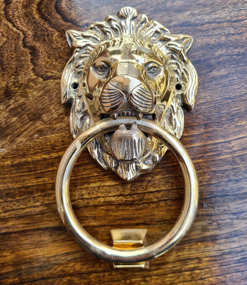 Authentic Brass Lion Door & Gate Knocker Handle Pull Door Accessories Home Decor