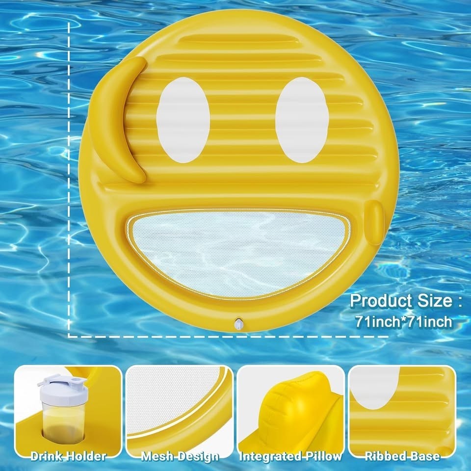 Smiley Face Inflatables 71 in by 71 inch