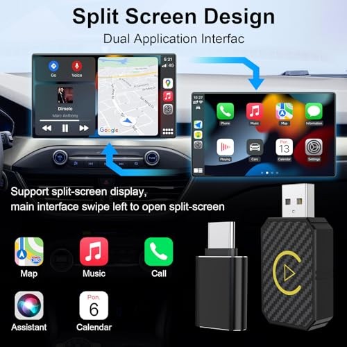 Mini Android Auto Wireless Adapter and Wireless CarPlay Adapter-USB CarPlay