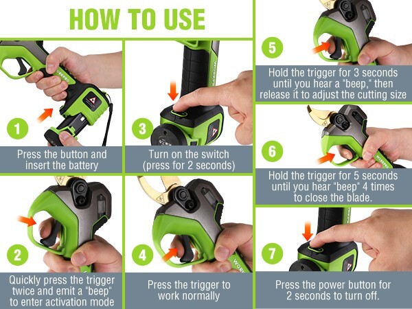 12V Cordless Tree Pruner Pruning Shears Electric Pruning Shears With 2 Batteries