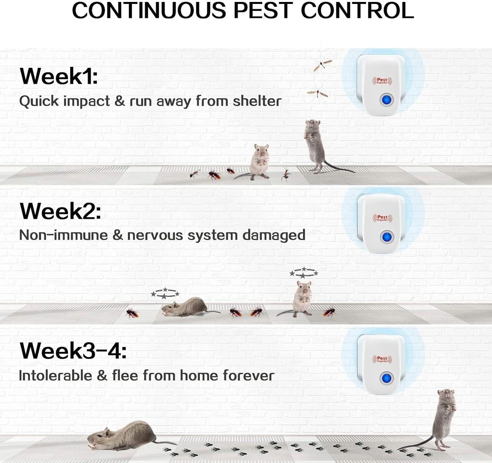 Electronic Ultrasonic Pest Reject Control E-Repeller Home Bug Rat Spider Roaches