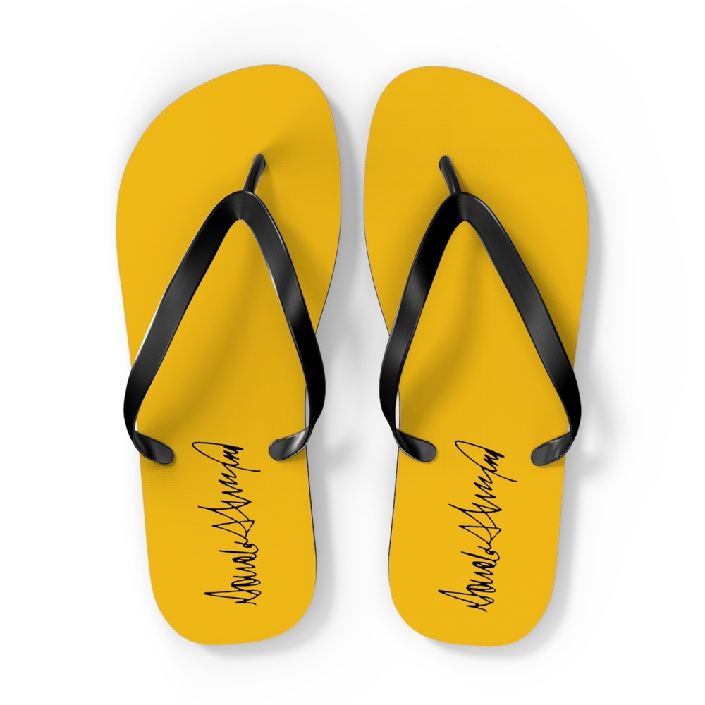 Trump Printed Signature Flip Flops