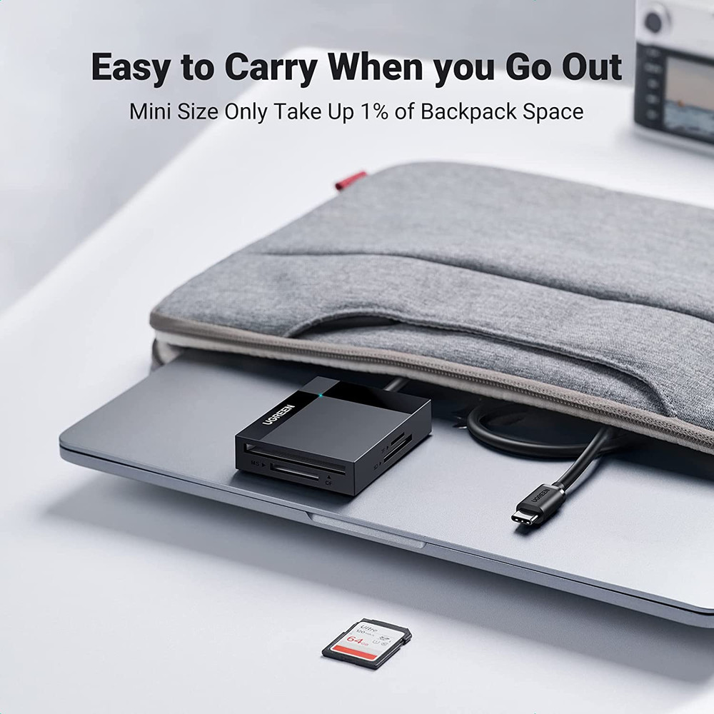 USB C SD Card Reader 4-In-1 Memory Card Adapter External SD Micro SD MS CF Compa