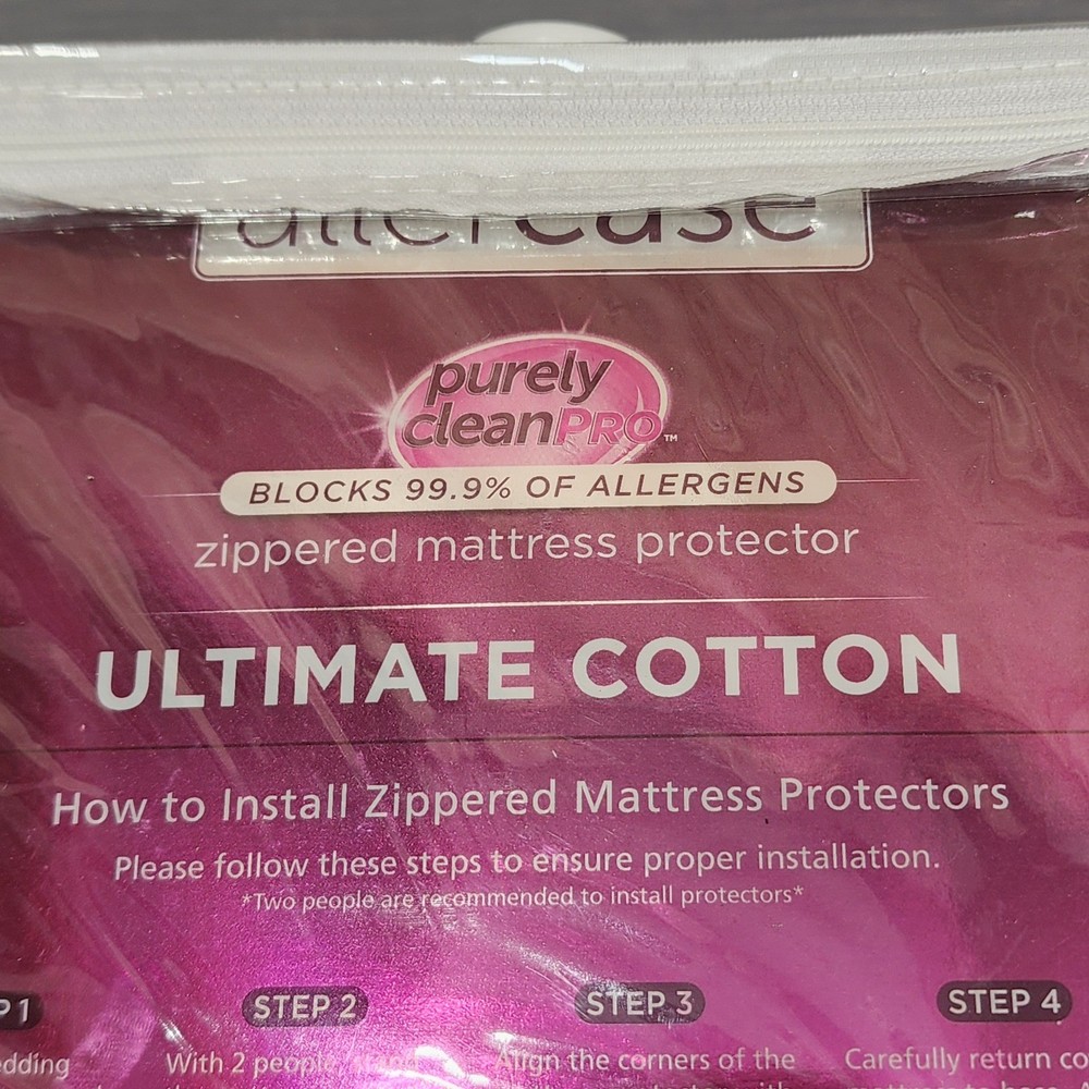 Allerease Purely Clean Pro Twin XL Zippered Mattress Protector Ultimate Cotton