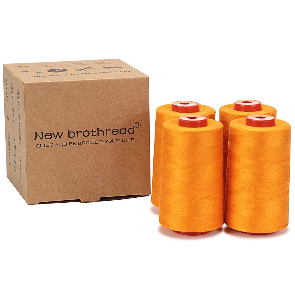 Brothread 4 Large Cones Polyester Thread 5500Y All Purpose Sewing Thread 30 Colo