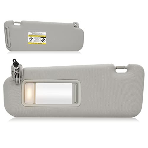 Sun Visor with Vanity Light for 2010-2015 Mazda CX-9 Driver Side Gray Left Grey