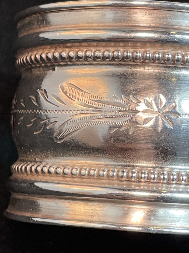 Gorham Brite-Cut Sterling Silver Napkin Ring “Margarite” Name Engraved