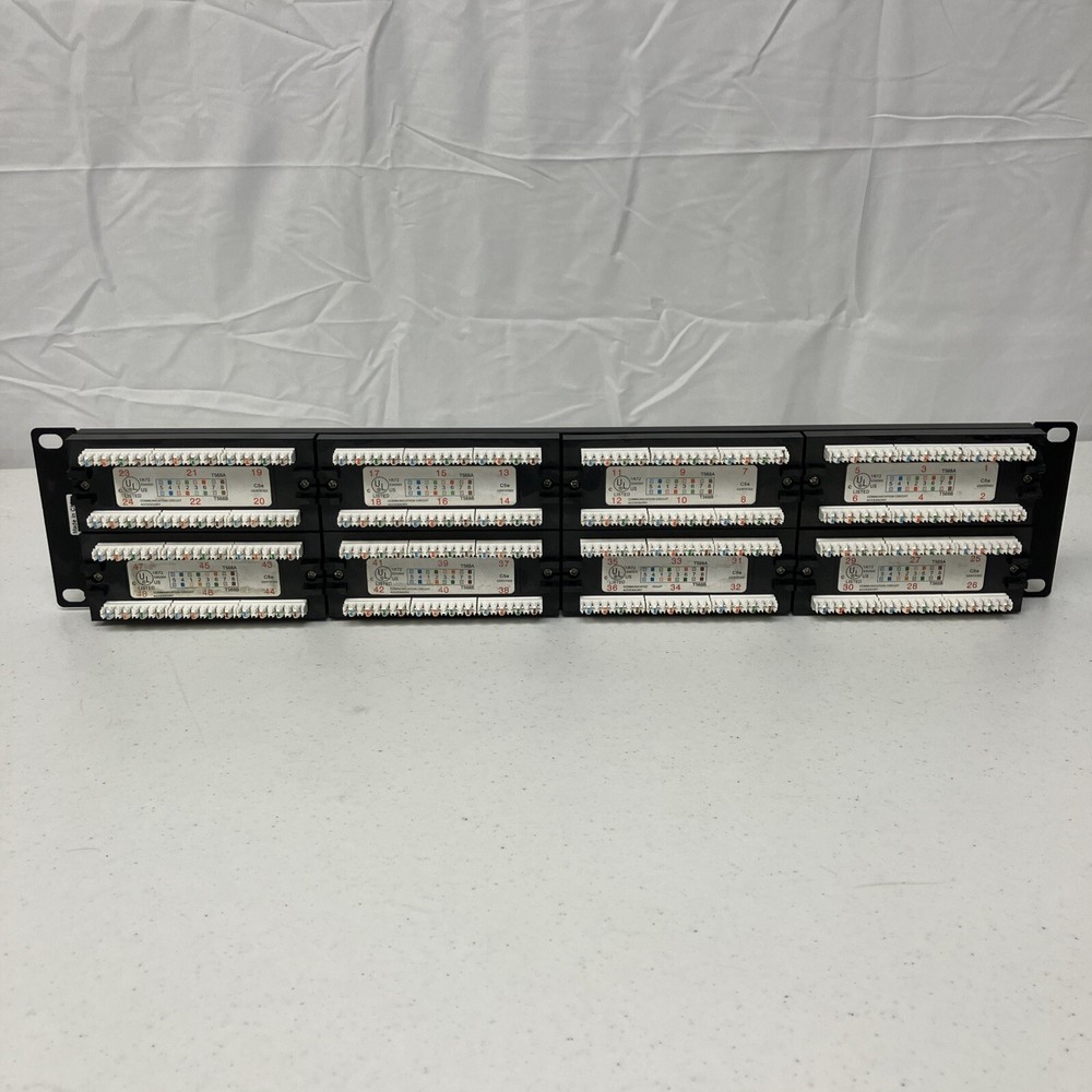Patch Panel, Cat 5E, 2U, 48 Port