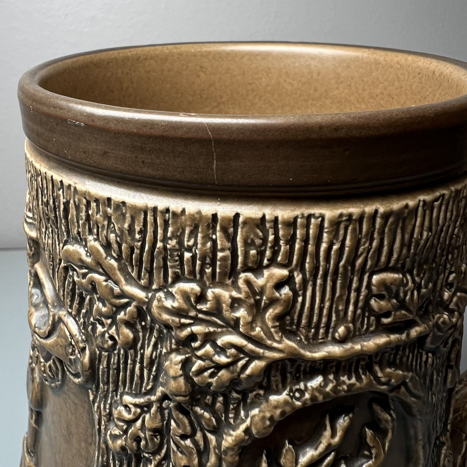 Western Germany Ceramic STAG ELK Beer STEIN MUG Hunter Dogs Black Forest German