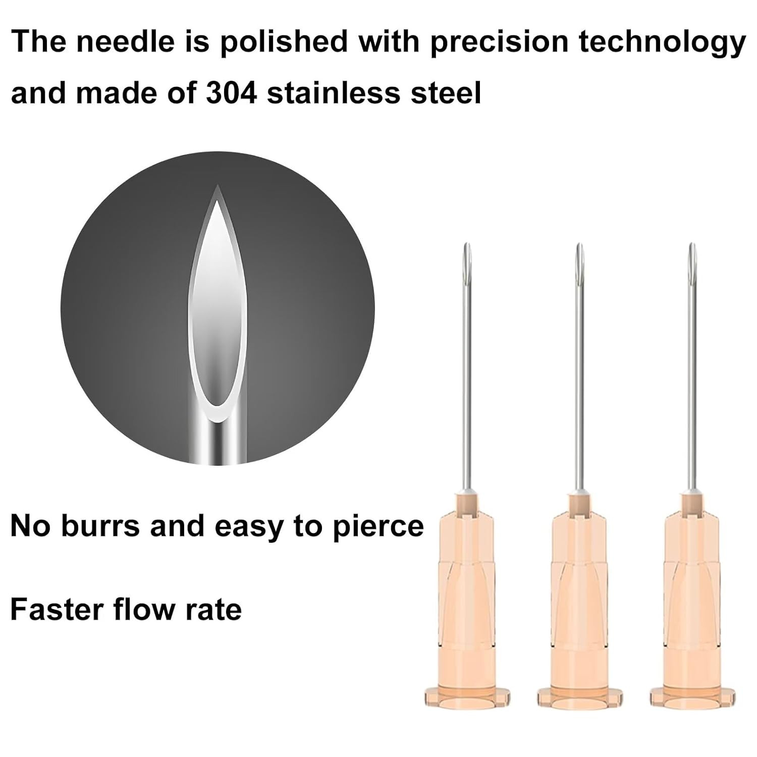 100 Pcs 25 Gauge 5/8-Inch(16Mm) Needle Luer Lock Lab Accessories, with Cap, Indi