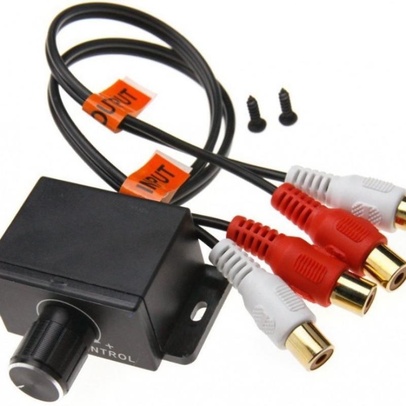 Universal Car Bass Amplifier Remote Level Control Knob - Stereo RCA Input&Output