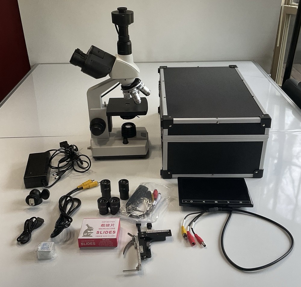 Microscope for Adults with 40X-2500X Magnification, Lab Trinocular Compound