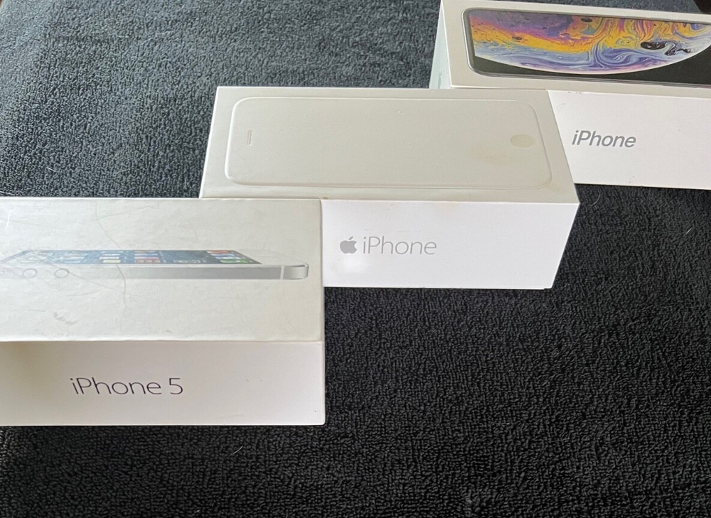 3 Empty Original  iPhone Boxes ~ 5 , 6, & XS