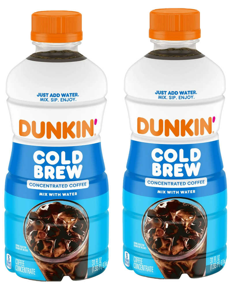 Dunkin’ Cold Brew Concentrated Coffee, 31 Fl oz Bottle (2 Pack)