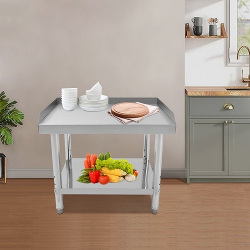 Commercial Work Table Adjustable Work Bench Kitchen Stainless Steel Prep Table