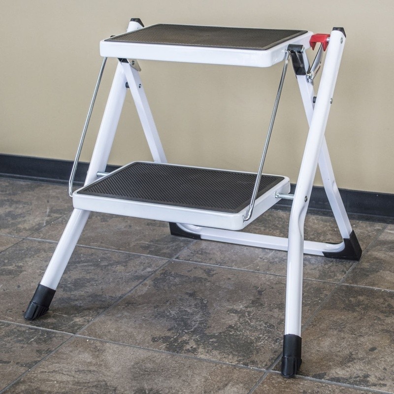 Two Step Mini Step Ladder Folding Utility Stool Compact Design Home Use