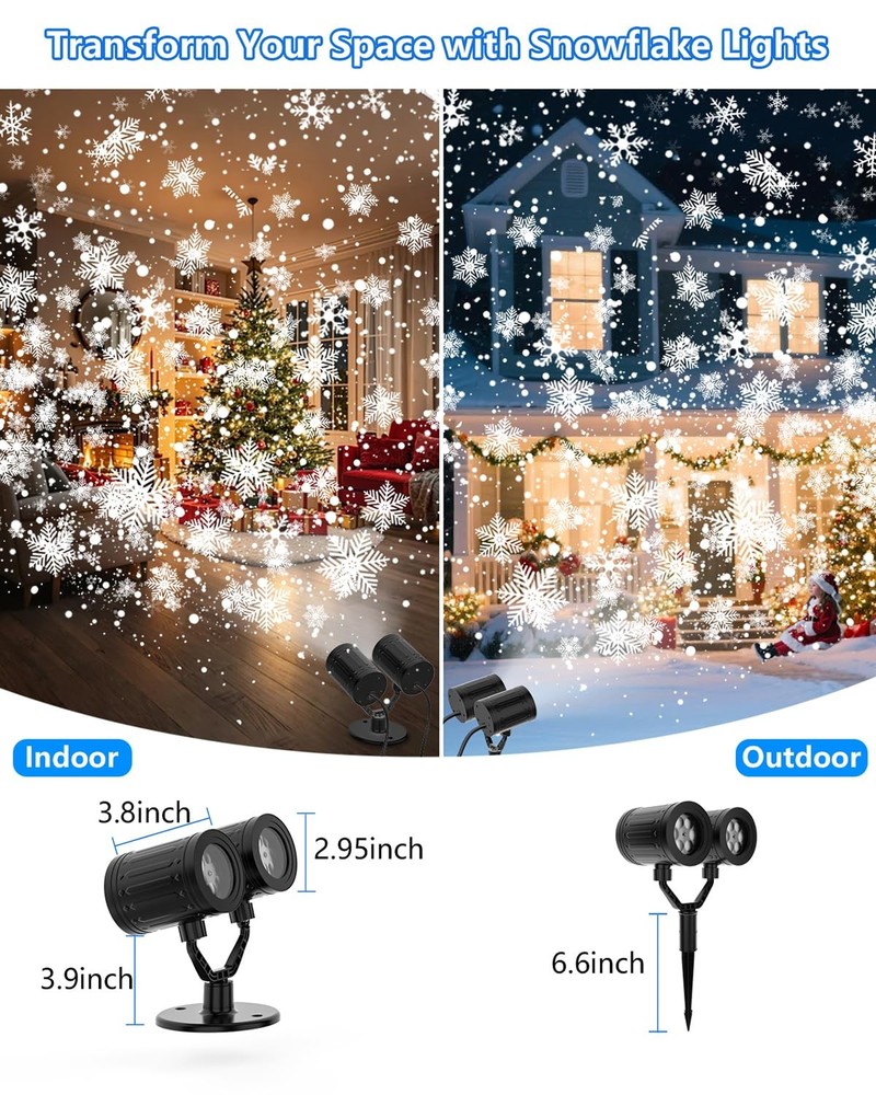 AKSDA Snowflake Christmas Projector Light