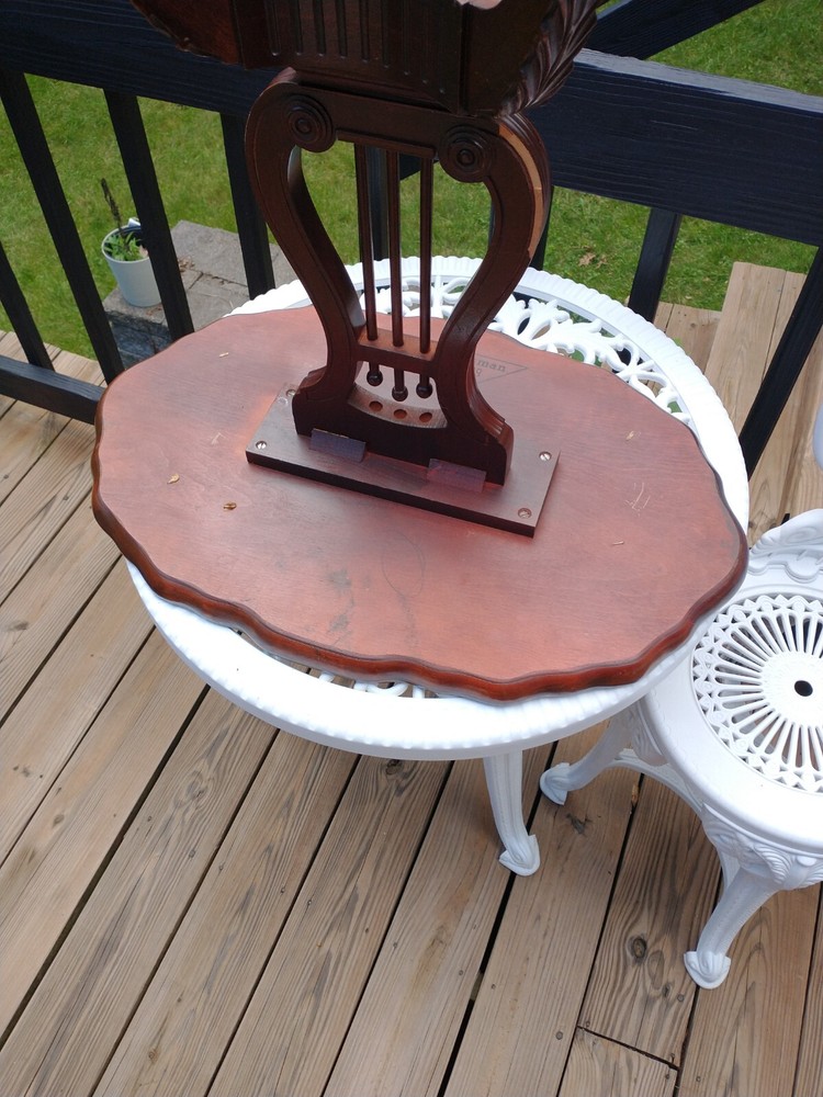 MERSMAN 7339 Lyre Side Table - Oval - Harp Base 2 Piece Set