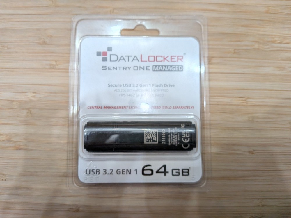 DataLocker Sentry ONE Managed 64GB USB 3.2 Gen 1 AES 256 Encrypted Flash Drive