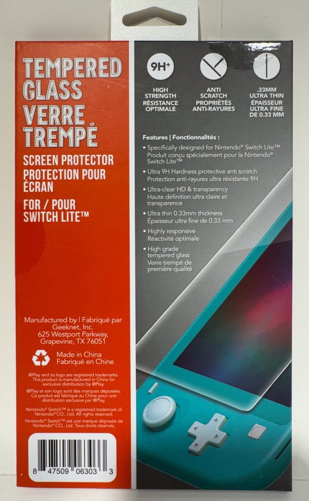 Screen Protector for Nintendo Switch Lite – Ultra Thin 9H Hardness, Anti-Scratch