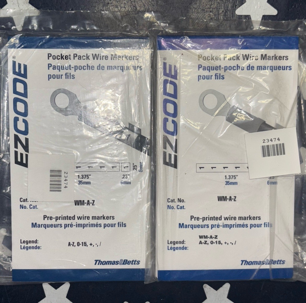 Two T&B WM-A-Z Preprinted Wire Marker Book #A-Z 0-15 10 Page Book TWO BOOKS