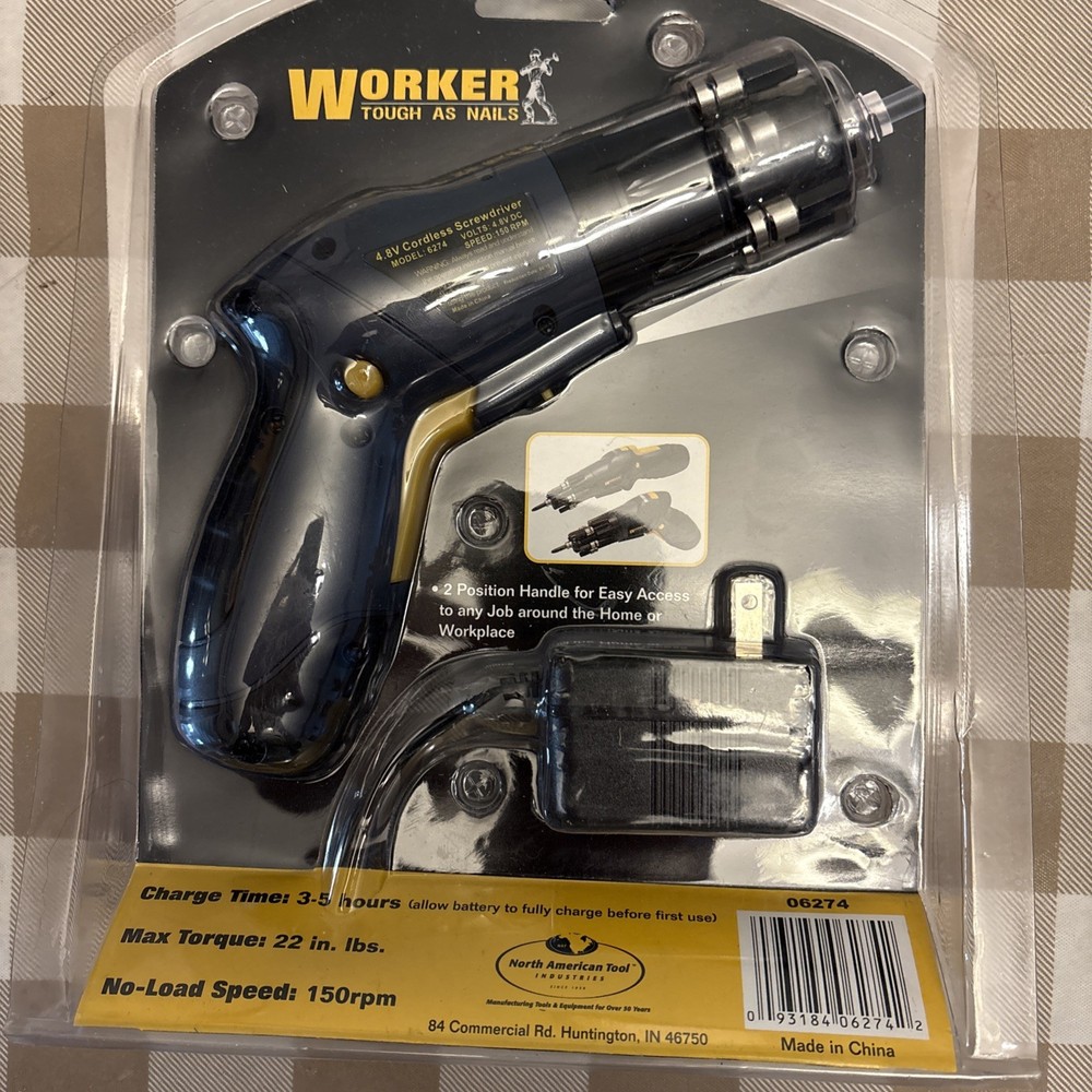 Cordless Rechargeable Power Tool Screwdriver w/6pc Bit Set Driver LED Light