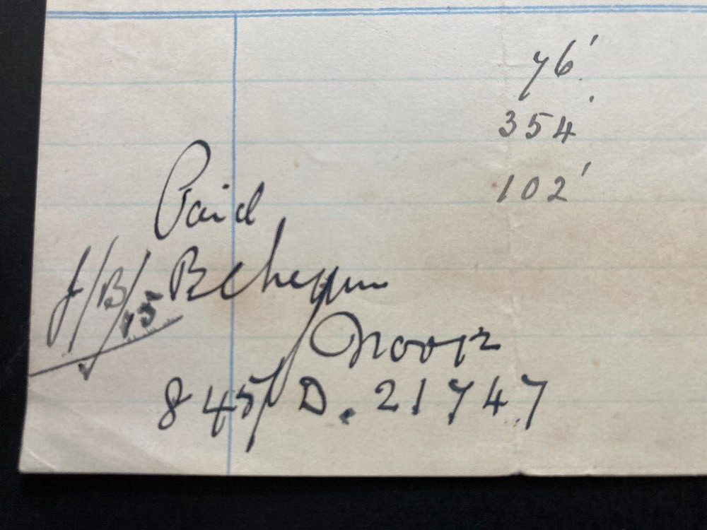 1926 Albert Gill joiner builder wheelwright undertaker Grindleford invoice