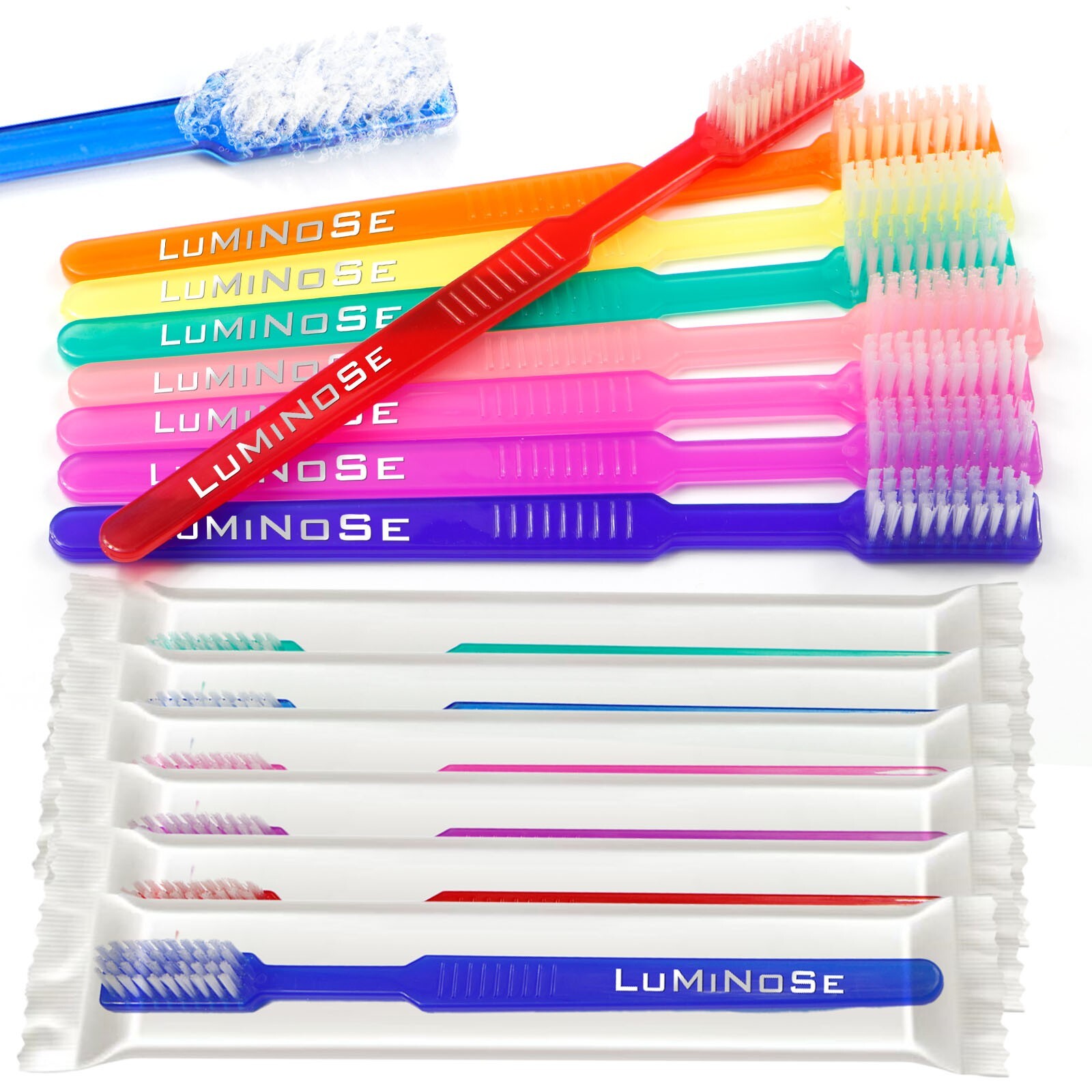 100/ 200PCs Disposable Pre-Pasted Toothbrush Soft Bristle Individually Wrapped