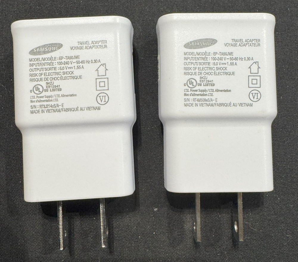 Samsung USB-A Charging Block EP-TA50JWE (2 Pack) - White