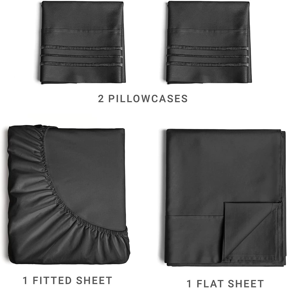 Premium Queen Sheet Set - Deep Pockets, Breathable & Cooling - Wrinkle-Resistant
