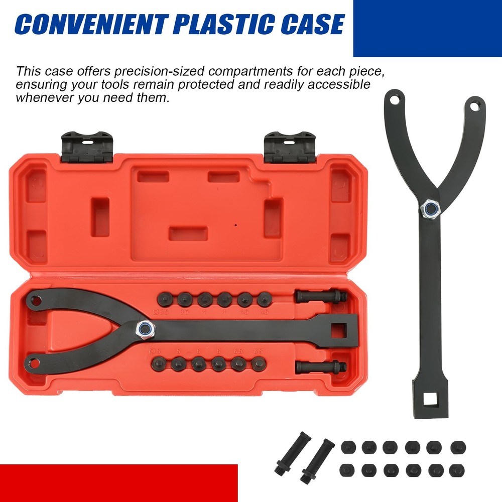 Variable Pin Spanner Wrench, 15Pc Adjustable Pin with Variable Spanner Wrench...