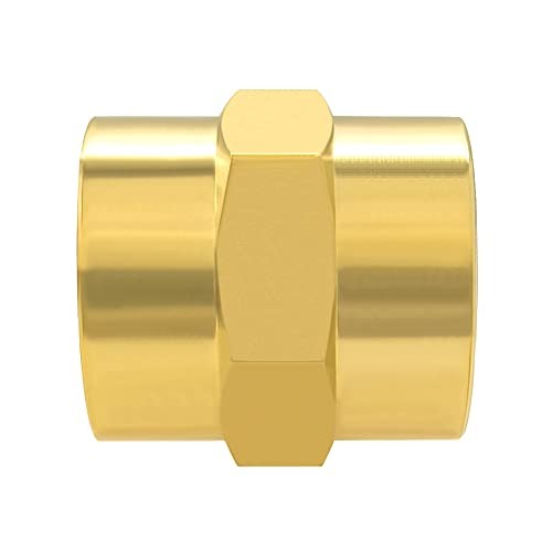 3/8" x Coupler Brass Female Hex Head Pipe Fitting Coupling, Pack 3/8" NPT 5PCS