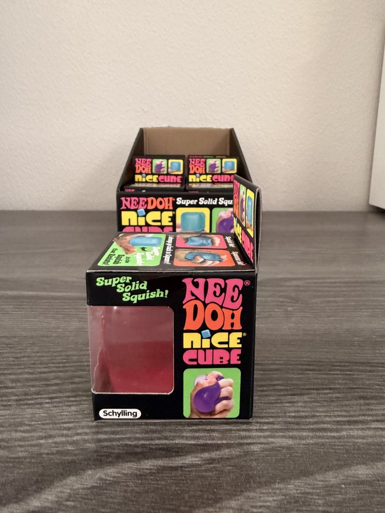 Nee Doh Nice Cubes PINK Ice Cube Toy Fidget Super Solid Squish