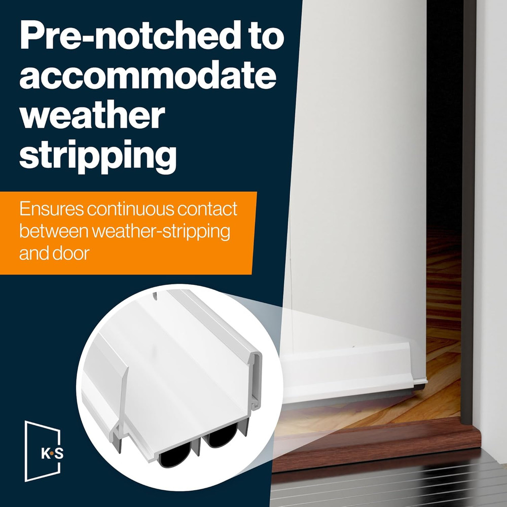KS Hardware,Patent Pending, Adjustable Double Bubble Door Sweep, Draft Stopper,