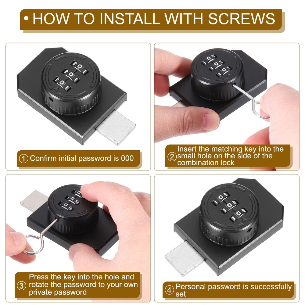 Adhesive Combination Cabinet Latch Keyless Password Lock with Glue White