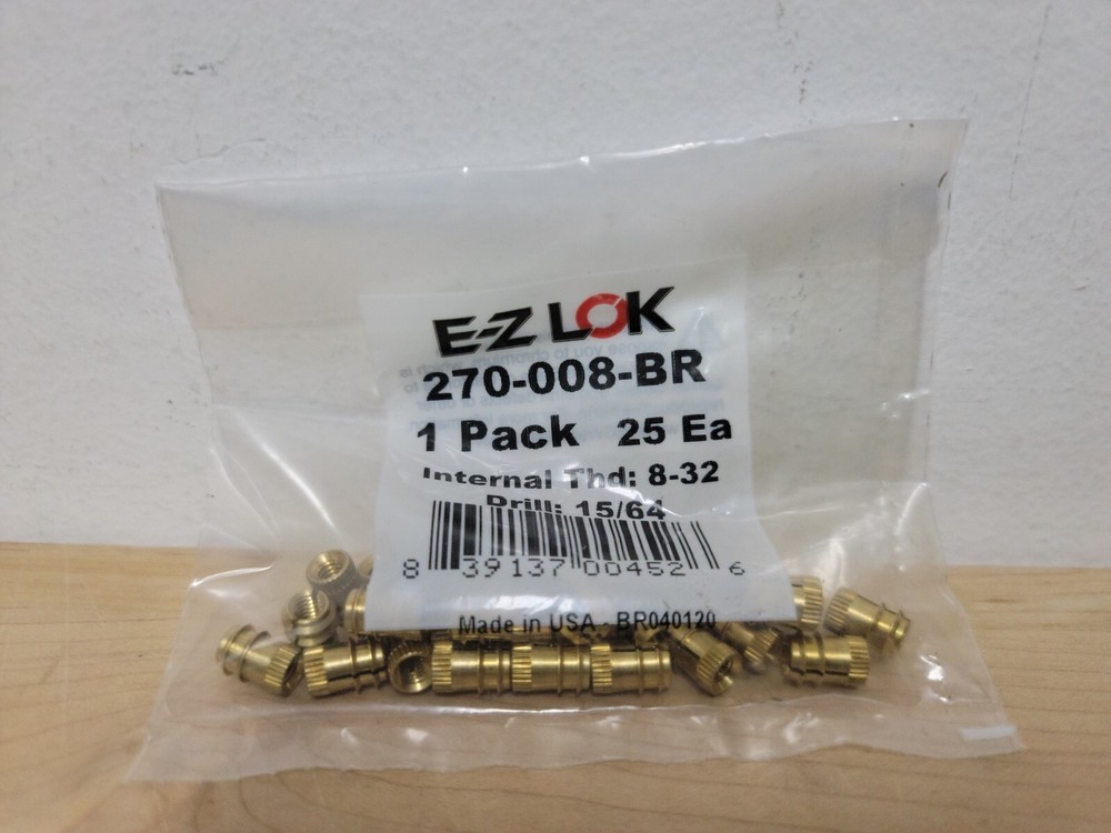 (25) E-Z LOK E-Z Fin™ Threaded Inserts For Soft Wood or Plastic Double Fin 8-32