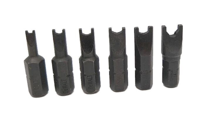 6 Piece multi-size DEWALT Spanner Bit Set, #4, 6, 8, 10, 12, 14 tips, 1/4 shank
